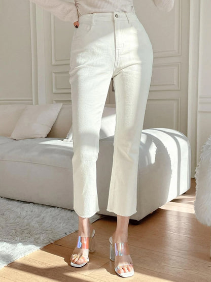 White Crop Jeans Women Straight Leg Fashion Cozy Soft y2k Streetwear Boyfriend Denim pants white Jeans for Women clothing 2023