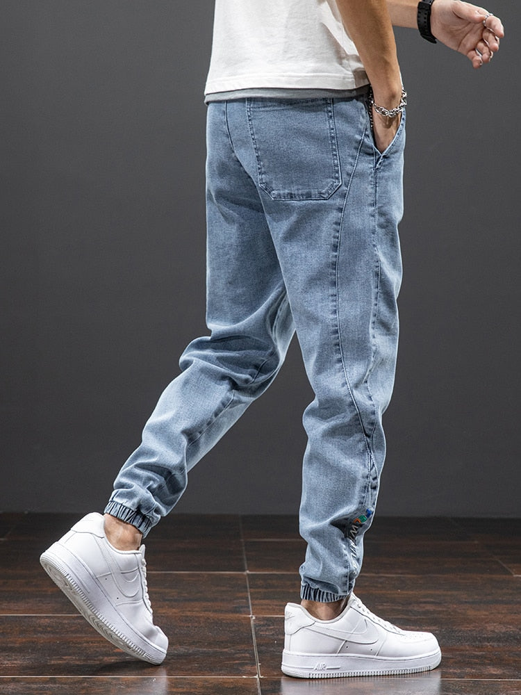 BlackPluss -  Black Blue Cargo Jeans Men Streetwear