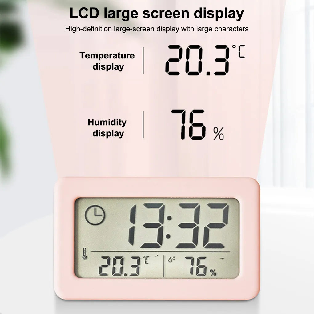 BlackPluss - Digital Clock Desktop Temperature LCD Digital Thermometer Desktop