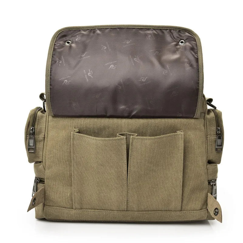 BlackPluss - Tilorraine men handbag multi-function canvas men bag shoulder bags business casual crossbody messenger travel bags canvas bag