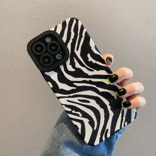 Chic Zebra Stripe Phone Case For iPhone 15 Pro Max 14 13 12 11 Pro Max X XR XS Max Soft TPU Silicone Shockproof Back Cover Cases