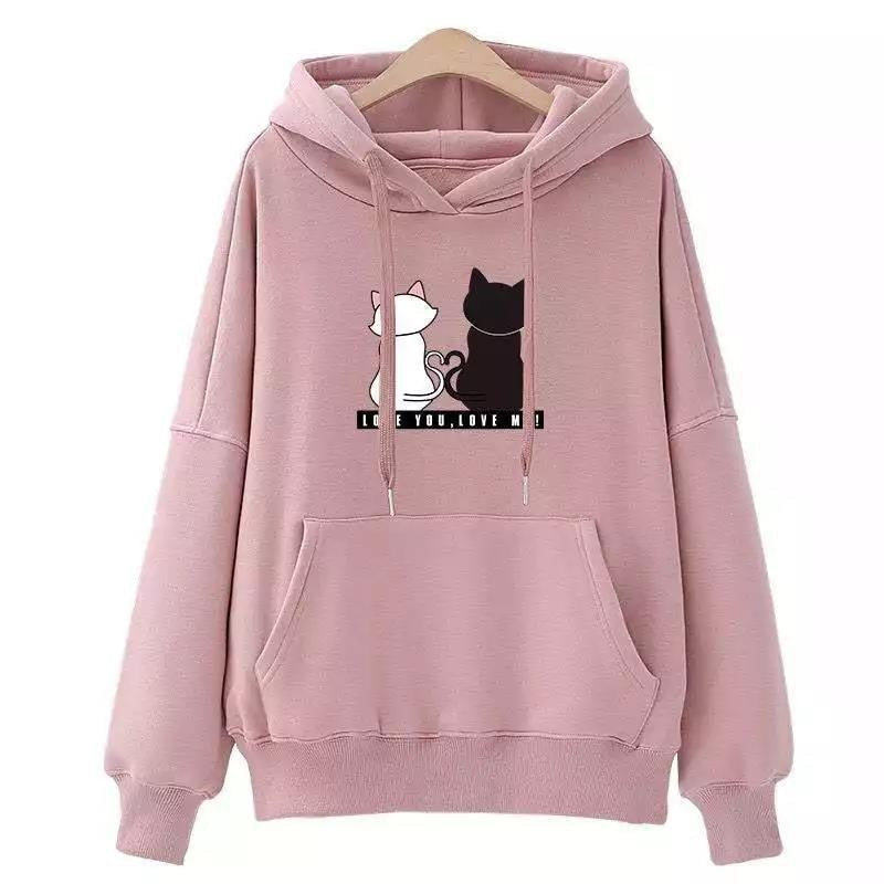 BlackPluss - Women Sweatshirt Autumn Long Sleeve Cute cat