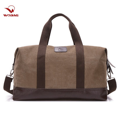 BlackPluss - Vintage Canvas Bags for Men Travel Hand Luggage Bags Weekend Overnight.