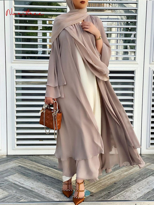 BlackPluss - Chiffon Abaya Kimono Muslim Cardigan Abayas Women