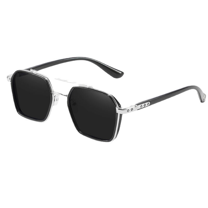 BlackPluss - Polarized Square Metal Sunglasses