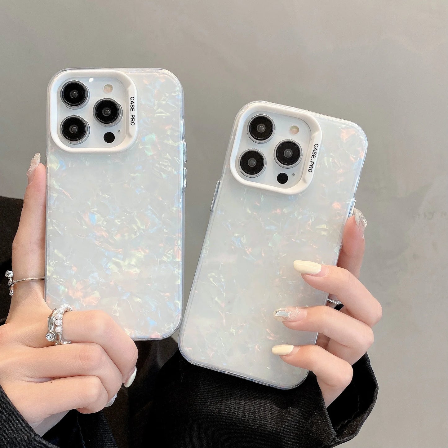 Luxury Bling Glitter Dream Conch Shell Marble Phone Case For iPhone 11 12 13 14 15 Pro Max 15plus Shockproof Bumper Back Cover