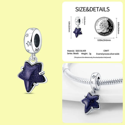 BlackPluss - 925 Sterling Silver Blue Dolphin Charm Fit Pandora Bracelet Shell Marine Beads Pendant For Women Wedding Party DIY Jewelry