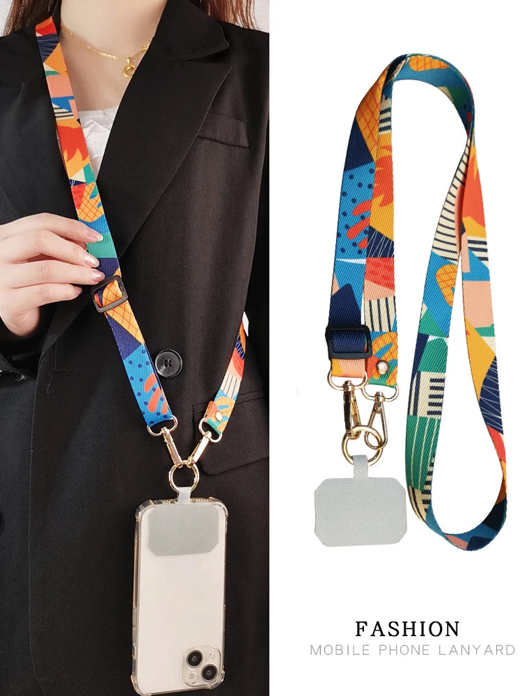 Individualized creativity Adjustable Crossbody Mobile Phone Lanyard Necklace Strap Anti-Lost Lanyards Cell Phone Chain Pendant