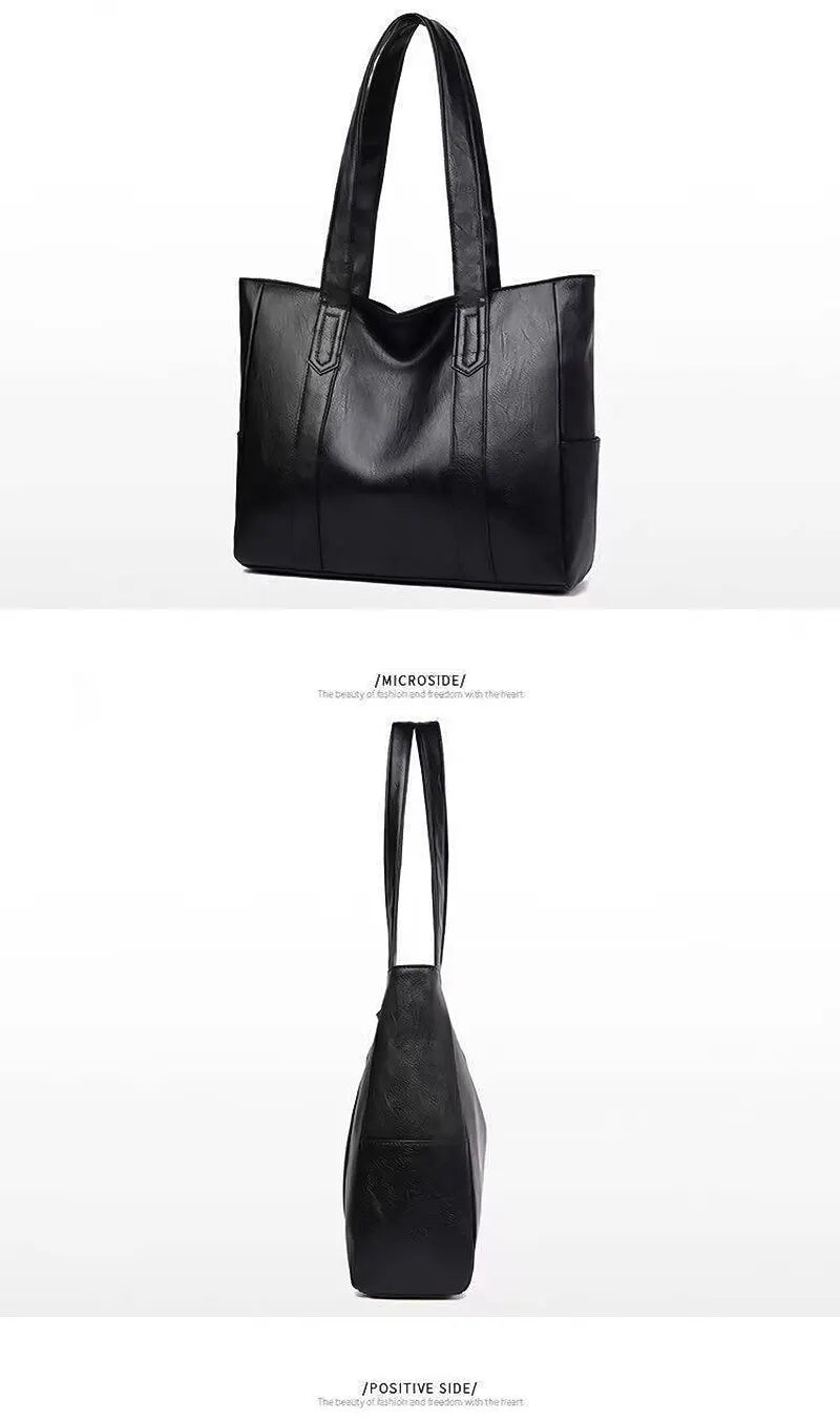 Blackpluss | Vintage Large Capacity Tote Bag, Retro Vegan Shoulder Bag, Women's Casual Handbag