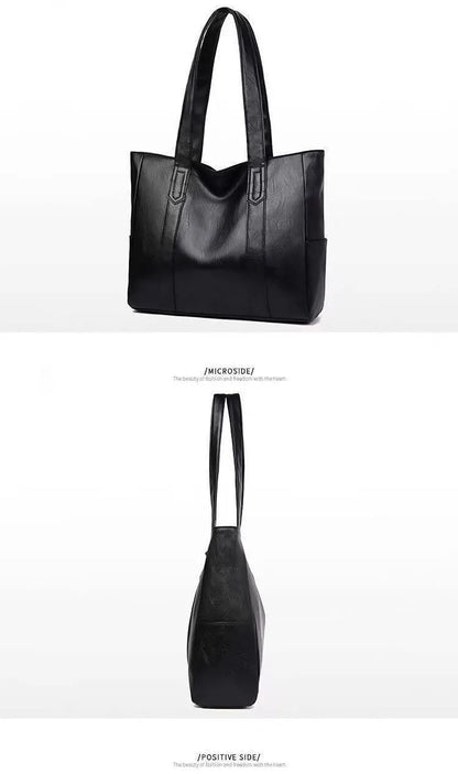 Blackpluss | Vintage Large Capacity Tote Bag, Retro Vegan Shoulder Bag, Women's Casual Handbag