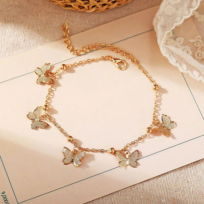 BlackPluss - Butterfly Bracelet Simple Girls Sweet Butterfly Pendant Charm