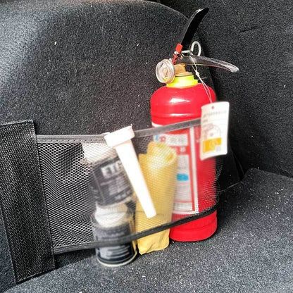 BlackPluss - Car Trunk Elastic Mesh Fixed Straps Car Interior Organizer Extinguisher Storage Net Bag  Seat.