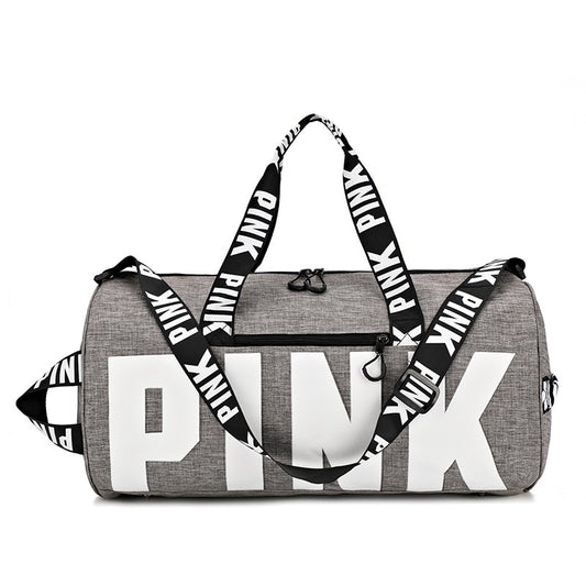 BlackPluss - Women Pink Travel Bag Sports Bag FitnessTraining Duffle Handheld Shoulder Bag.