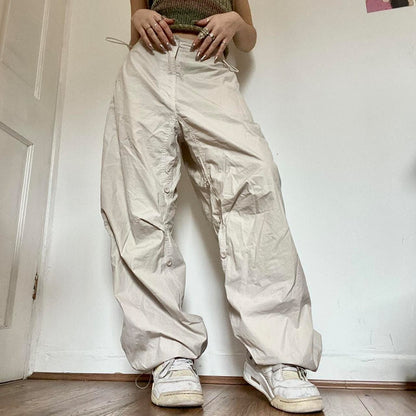 BlackPluss - Drawstring Baggy Trousers Streetwear Vintage Hippie Solid