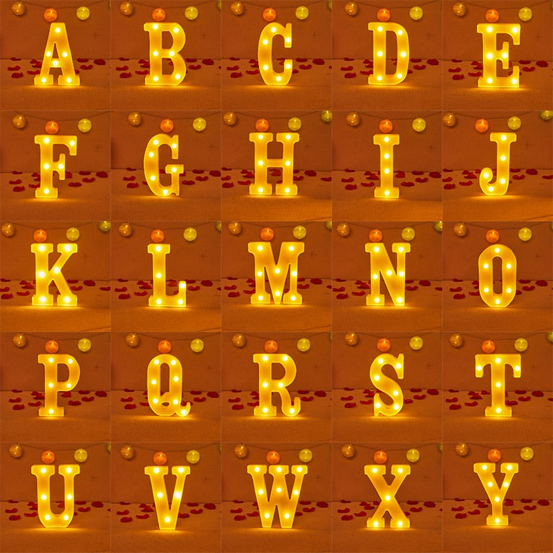 BlackPluss - Alphabet Letter LED Lights Luminous Number Lamp Decor