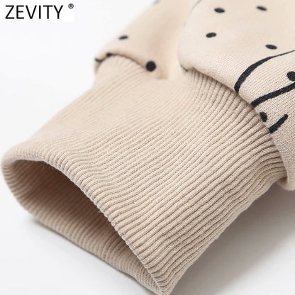 BlackPluss - Zevity Print Casual Sweatshirts Basic O Neck Knitted Hoodies Pullovers Tops.