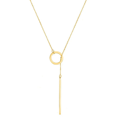 BlackPluss - Minimalist Round Stick Pendant Necklace for Women Pearl Clavicle Necklace Leaves Long Chain.