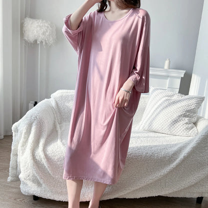 BlackPluss - Women Soft Modal Nightdress Long Sleeve