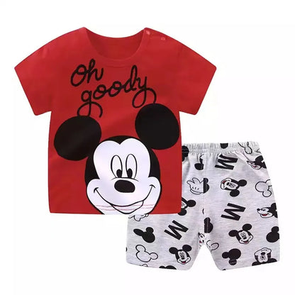 BlackPluss - Casual Baby Kids Sports Clothing Disney Mickey Mouse Clothes Sets.