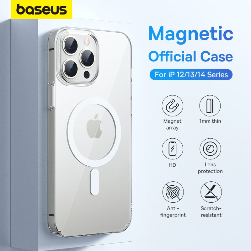 BlackPluss - Baseus Magnetic Case Wireless Charging Cover PC Magnet Phone Case