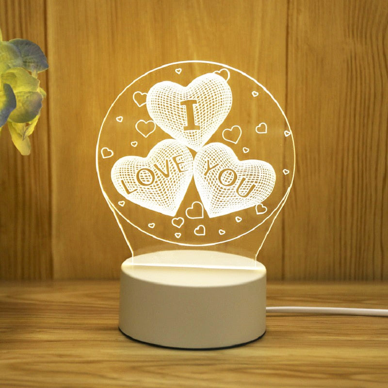 BlackPluss - Romantic Love 3D Acrylic Led Lamp for Home Children's Night
