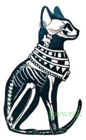 BlackPluss - Waterproof Temporary Tattoo sticker Ancient Egypt Bast.