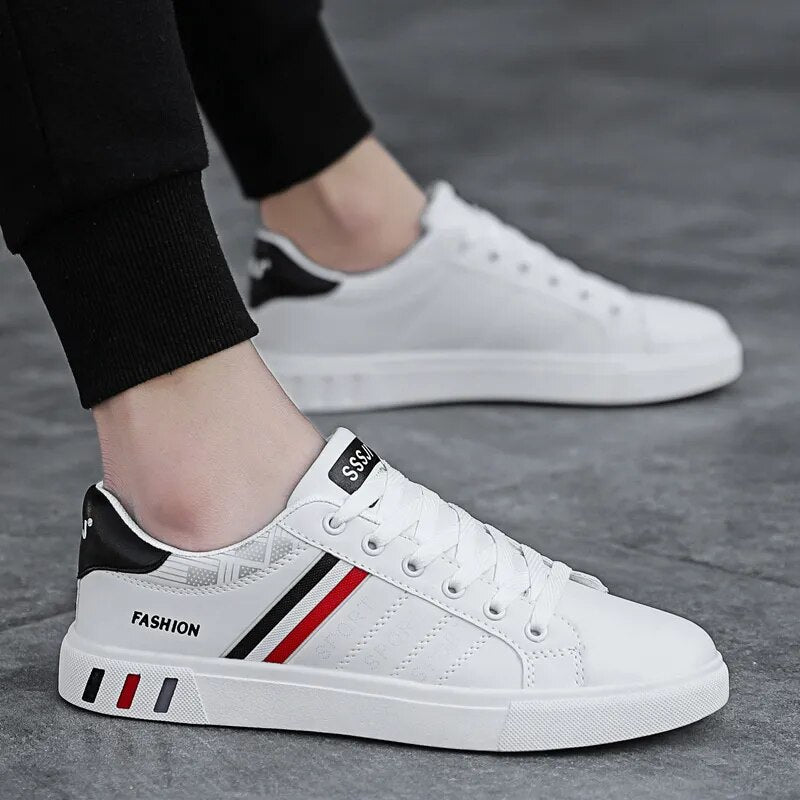 BlackPluss| White Vulcanized Sneakers Boys  Flat Comfortable Shoes