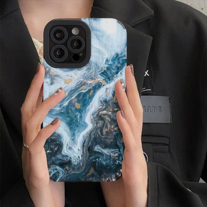 Spilling Ink Marbled Phone Case For iPhone 15 14 13 12 11 Pro Max 15 14Plus 12 13 Mini X XR XS Max 7 8Plus Shockproof Soft Cover