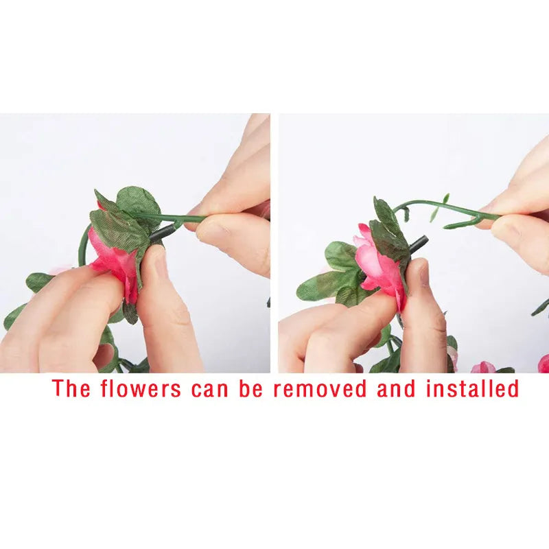 BlackPluss - 1pcs Artificial Flowers Vine 45pcs / 69pcs Rose DIY Wedding Decoration