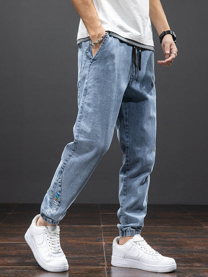 BlackPluss -  Black Blue Cargo Jeans Men Streetwear