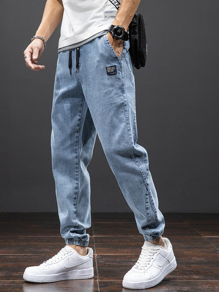 BlackPluss -  Black Blue Cargo Jeans Men Streetwear