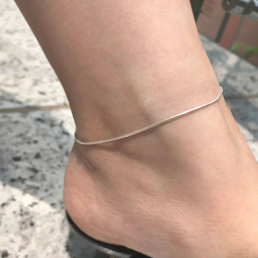 BlackPluss - Snake Chain Anklet Stainless Steel Adjustable Chain Ankle Gifts