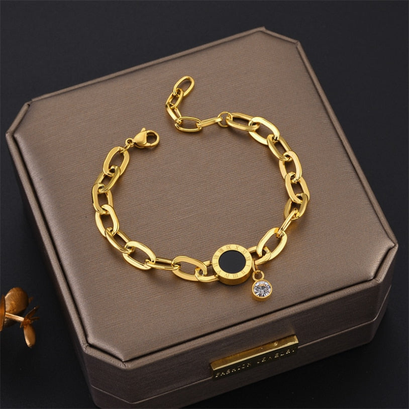 BlackPluss - Bracelet Stainless Steel Fashion Gold Color Jewelry