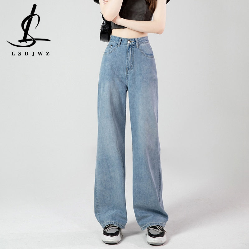 Fashion Jeans Woman Wide Pants Cowboy Pants for Women Clothing Jeans Y2k Clothing 2023 High Waisted Jeans For Woman 90s Clothes