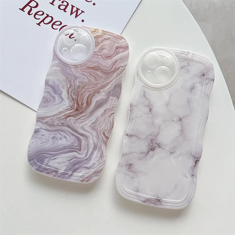 Fashion Marble Stone Texture Phone Case For iPhone 14 13 12 Mini 11 14 Pro Max X XR XS Max 7 8 6s Plus Shockproof Soft TPU Cover