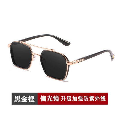 BlackPluss - Polarized Square Metal Sunglasses