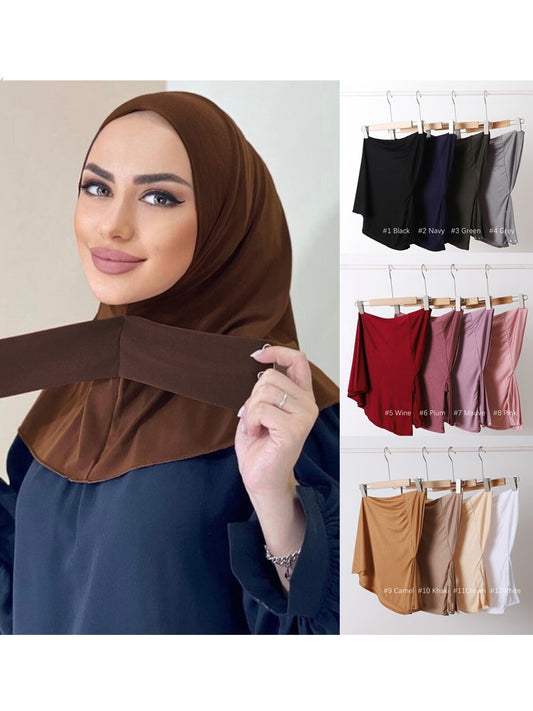 BlackPluss - Fastener Hijab for Muslim Women Full Cover Head Wraps Scarf