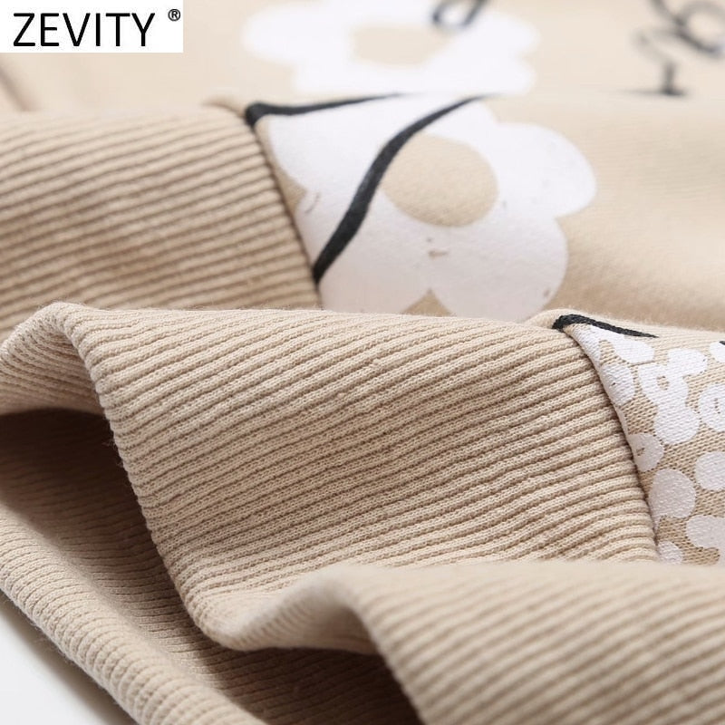 BlackPluss - Zevity Print Casual Sweatshirts Basic O Neck Knitted Hoodies Pullovers Tops.