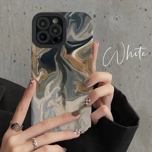 Spilling Ink Marbled Phone Case For iPhone 15 14 13 12 11 Pro Max 15 14Plus 12 13 Mini X XR XS Max 7 8Plus Shockproof Soft Cover