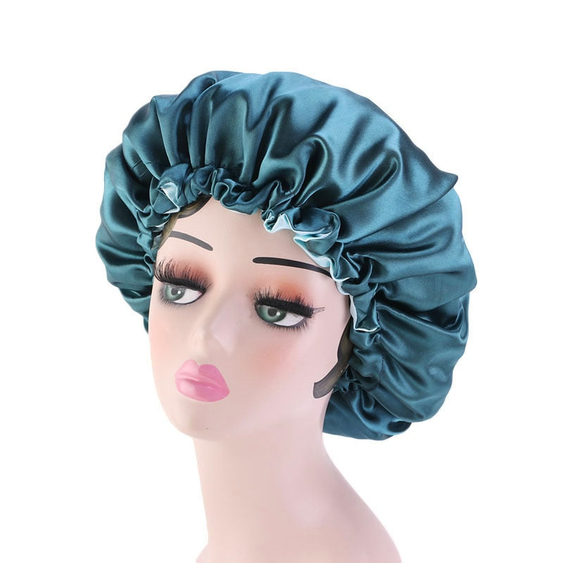 BlackPluss - Reversible Satin Bonnet Hair Caps Double Layer Adjust Sleep Night Cap