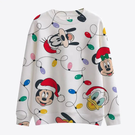 Blackpluss - Merry Christmas Disney Stitch and Mickey Minnie Long Sleeve Sweatshirt.