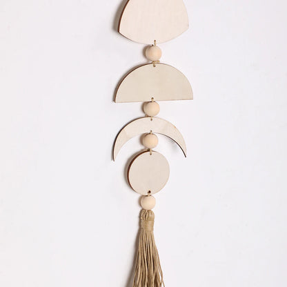 BlackPluss -Wooden Moon Phase Wall Hanging Ramadan Decoration Boho