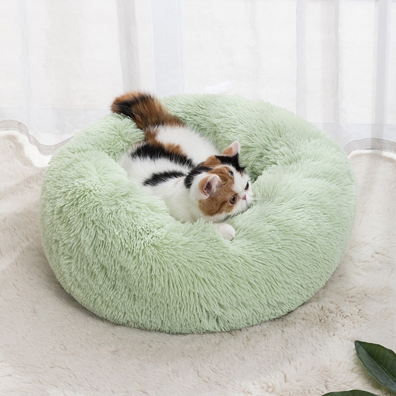 BlackPluss - Cat Nest Round Soft Shaggy Mat Indoor Dog Cat Bed Pet Supplies.