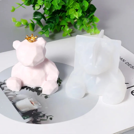 BlackPluss - Stereo Bear Silicone Mold DIY Animal Shaped Candle Mold Handmade Gypsum Soap Making Supplies Chocolate Cake Easter Bunny Egg