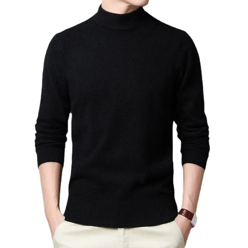 BlackPluss|  Sweater Warm Men's Half Turtleneck Solid Color Pullover