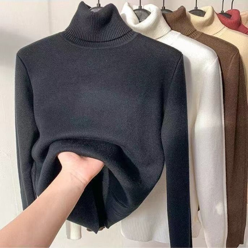 BlackPluss - Warm Long Sleeve Knitted Pullover Basic Sweaters Casual