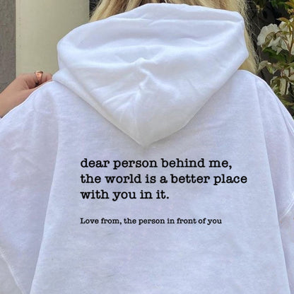 BlackPluss - Dear Person Behind Me Hoodie Personalised Be Kind Message