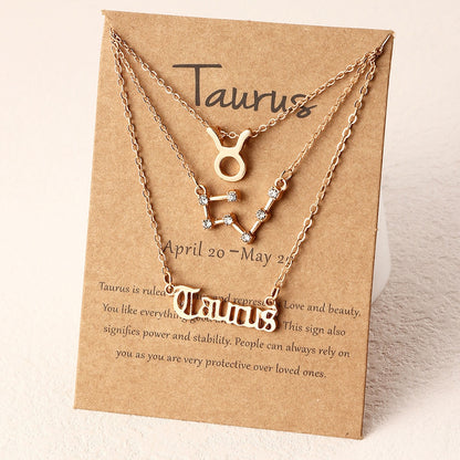 BlackPluss - zodiac necklace Charm Gold Color Necklace.