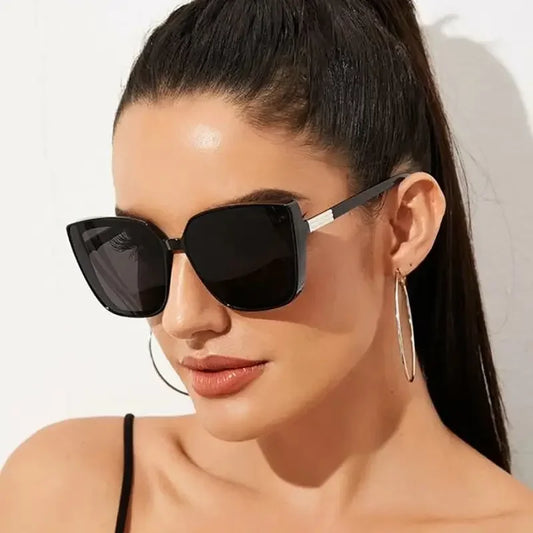 BlackPluss -  New Cat Eye Women Sunglasses Vintage Designer Fashion Black Sun Glasses Big Frame Cool Sexy Female