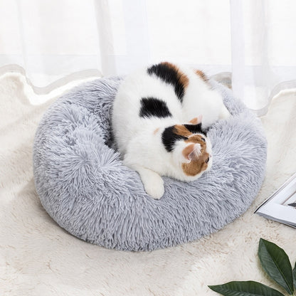 BlackPluss - Cat Nest Round Soft Shaggy Mat Indoor Dog Cat Bed Pet Supplies.